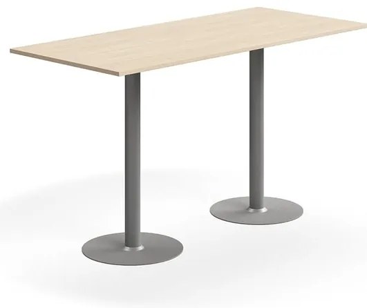 Barový stôl ALVA, 1800x800x1000 mm, HPL, strieborná/breza