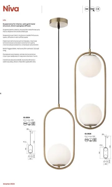 Redo 01-2623 - Luster na lanku NIVA 1xE14/28W/230V