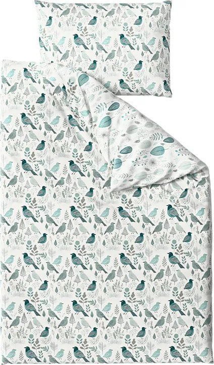 Bavlnené obliečky LEAFBIRD POLY bielo-zelené Rozmer obliečky: 70 x 90 cm | 140 x 220 cm