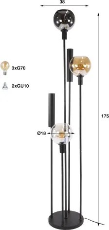 Stojaca lampa 79-14 Sfere 3L Multicolour Glass - Komfort-nábytok