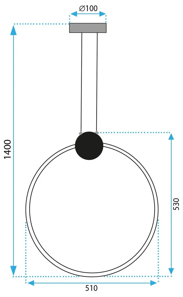 Toolight Toolight, LED stropné svietidlo 50cm 23W 4000K APP1399-CP, zlatá lesklá, OSW-00957