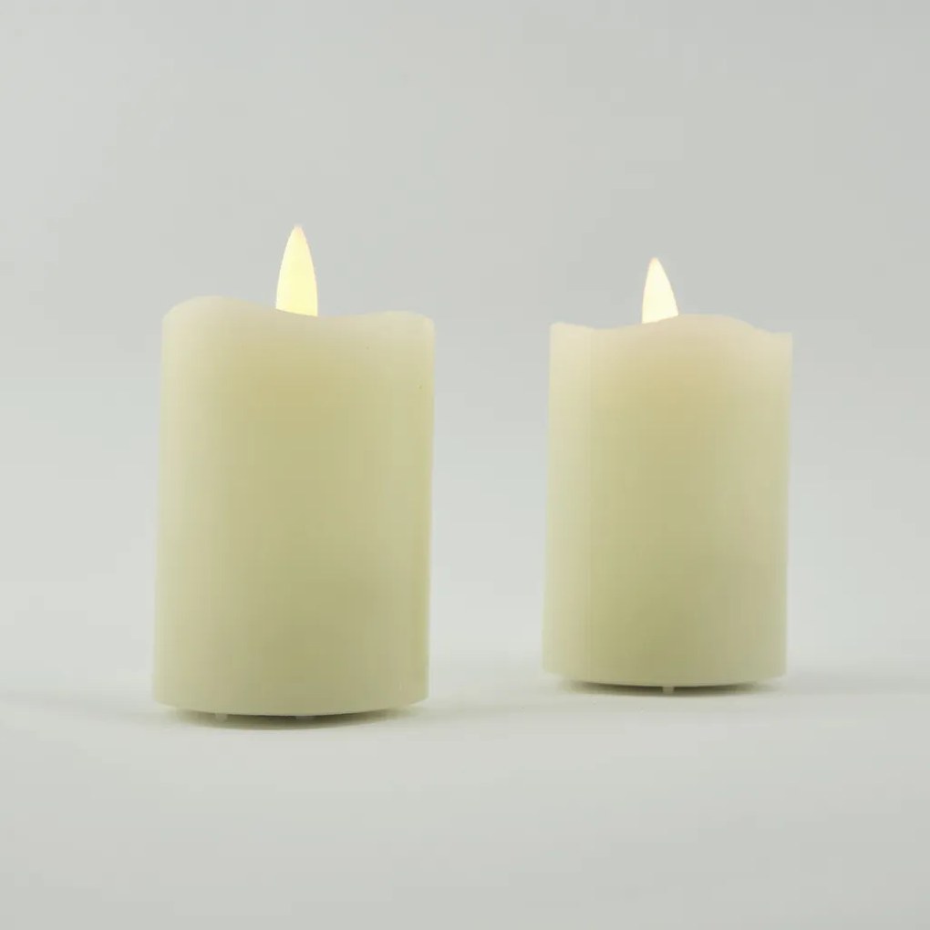DECOLED LED svíčka, vosková, 5 x 7 cm, mandlová, set 2 ks