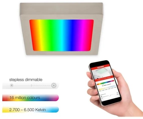 Telefunken 309702TF - LED RGB St. stropné svietidlo LED/23W/230V 2700-6500 chróm