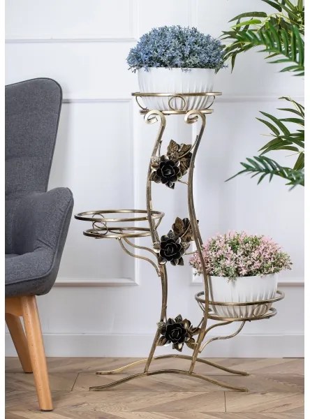 Stojan na kvety 100x70 cm zlatá