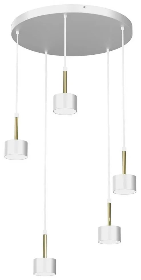 Luster na lanku ARENA 5xGX53/11W/230V biela/zlatá