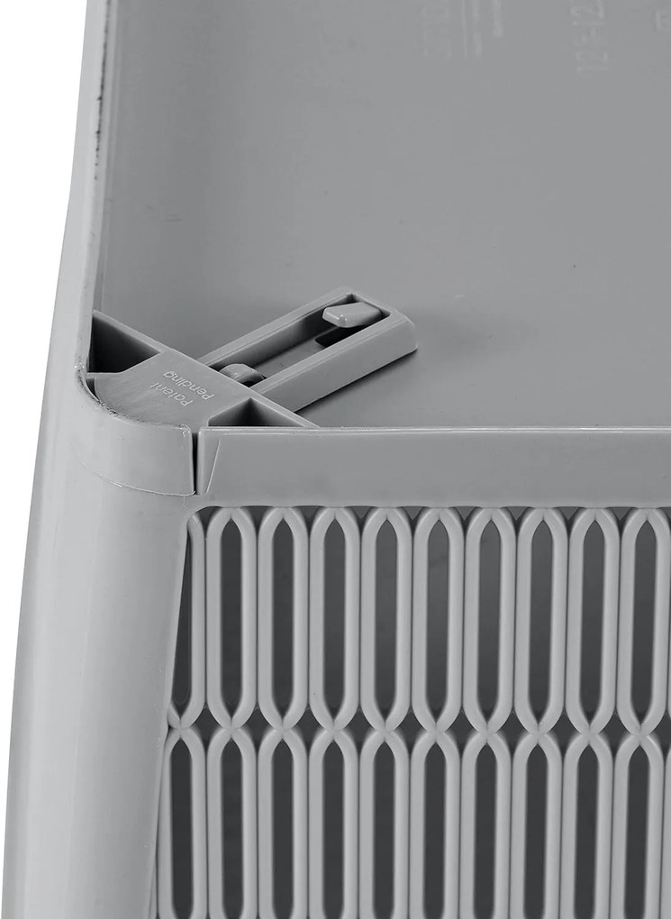 Orion L - Univerzálny košík NESTA, výsuvné klapky na stohovanie, sivý, 28 x 23 x 12 cm