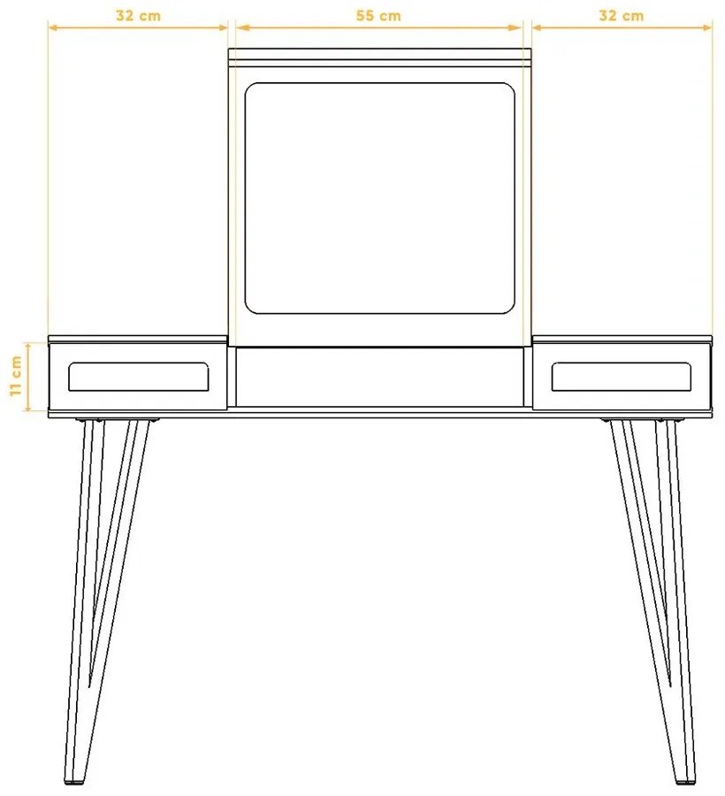 Toaletný stolík z dubového dreva 120x53 cm Golo - The Beds