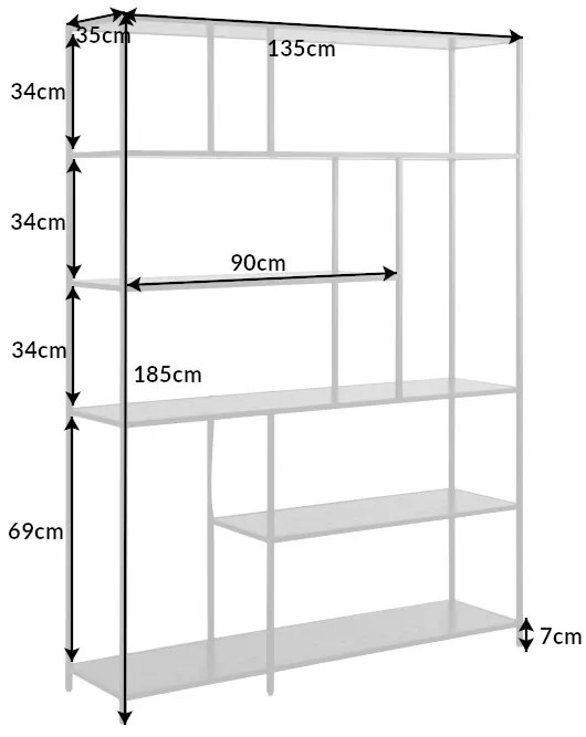 Dizajnový regál Maille 185 x 135 cm vzor mramor čierny - Skladom na SK