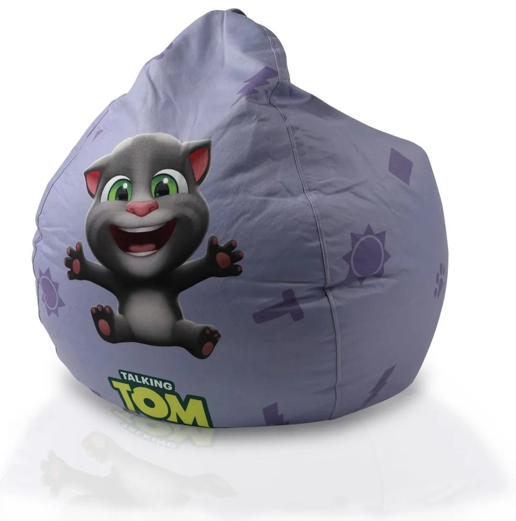 Sedací vak Talking Tom & Friends – detský kresielkový vak s opierkou nôh Farba: Z - žltý