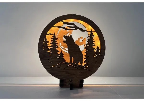 Li-Go 23574/DUB2 - LED stmievateľná stolná dekorácia LED/12W/230V 20x22 cm dub