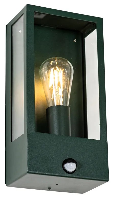 Vonkajšia nástenná lampa tmavozelená s pohybovým senzorom IP44 - Rotterdam