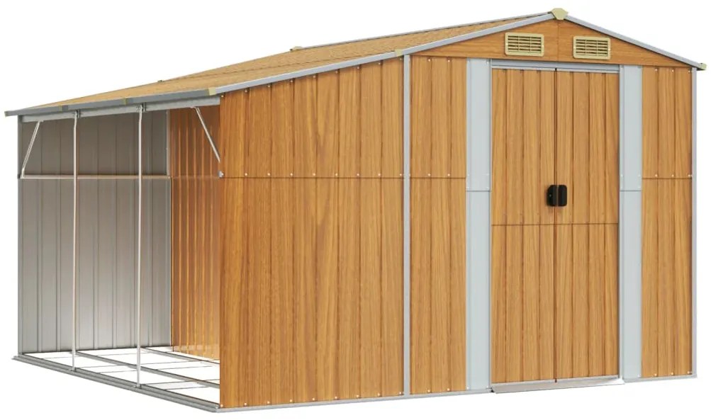 Záhradná kôlňa bledohnedá 277x279x179 cm pozinkovaná oceľ