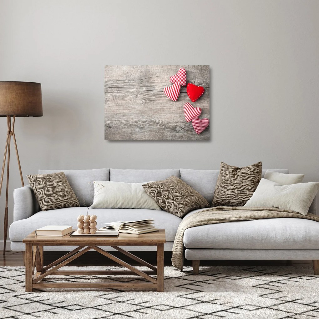 Sklenený obraz - Srdiečka (70x50 cm)