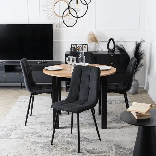 Jedálenská stolička Salva čierna štrukturovaná látka