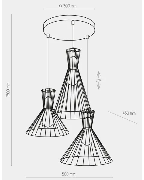 Luster na lanku SAHARA 3xE27/60W/230V