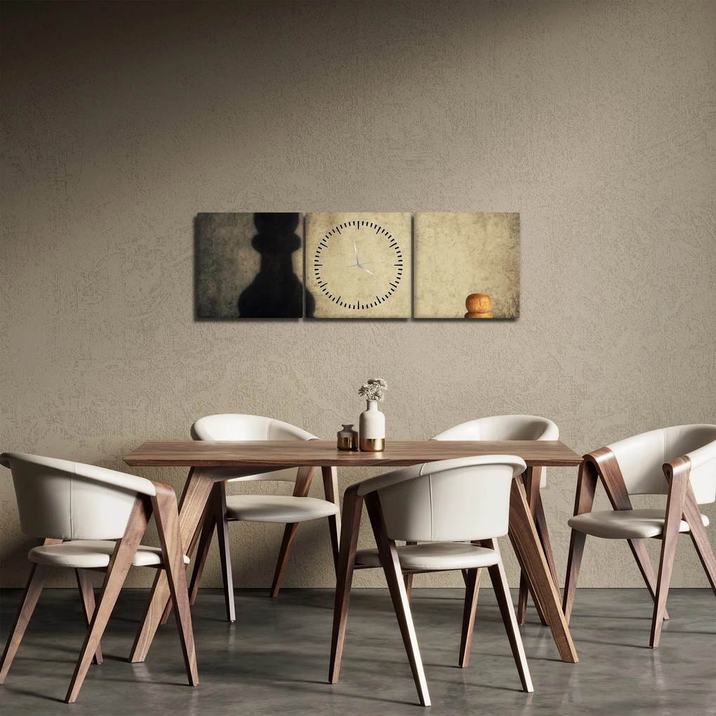 Obraz - Šach 2 (s hodinami) (90x30 cm)