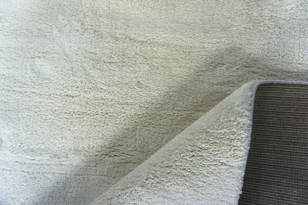 Biely shaggy koberec Microsofty 8301 WHITE – obdĺžnikový Rozmer: 133x200 cm