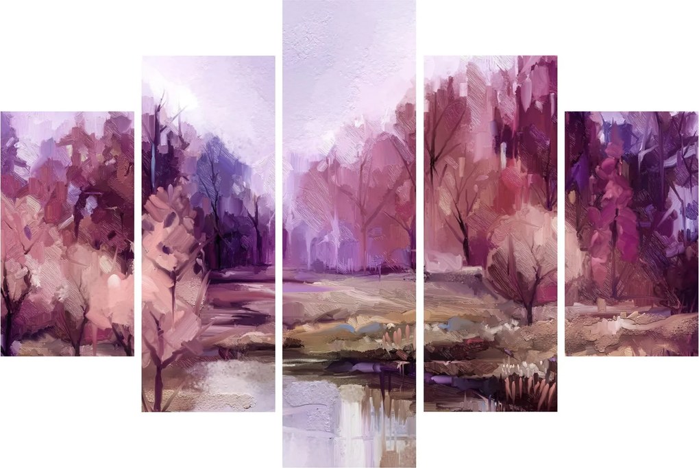 Obraz - Jesenná krajinomaľba (150x105 cm)