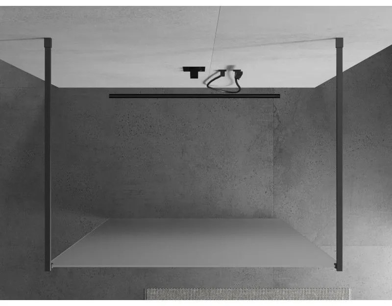 Mexen Kioto, sprchová zástena Walk-In 100 x 200 cm, 8mm sklo námraza, grafitový profil, 800-100-002-95-30