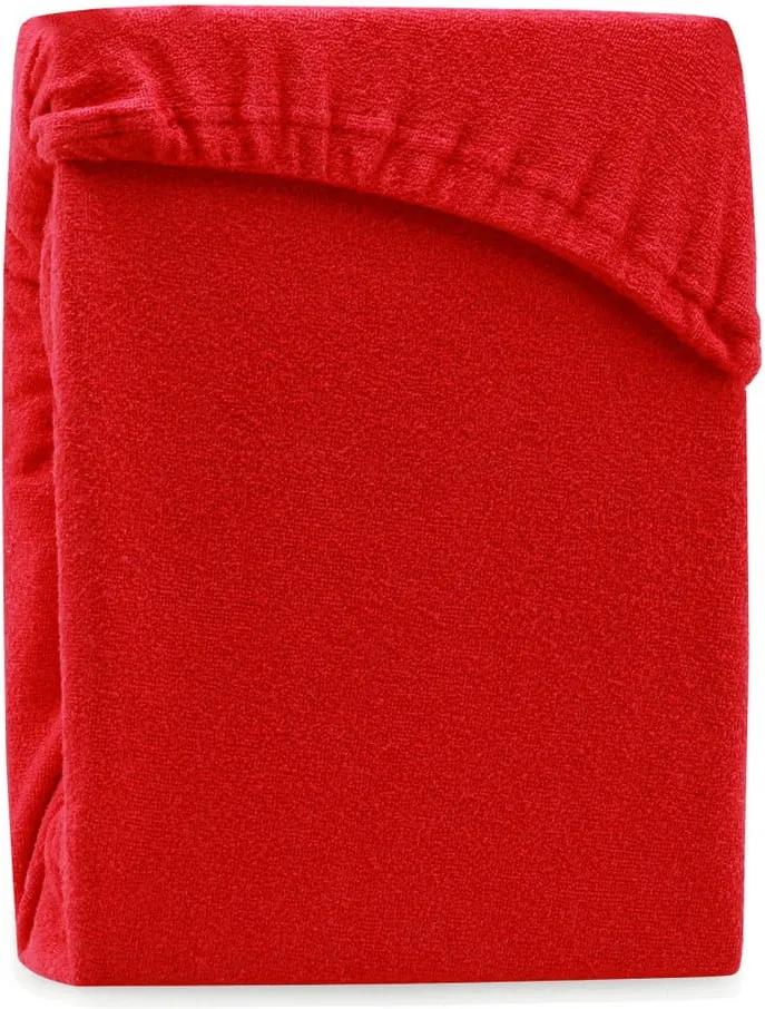 Červená elastická plachta na dvojlôžko AmeliaHome Ruby Siesta, 200-220 x 200 cm