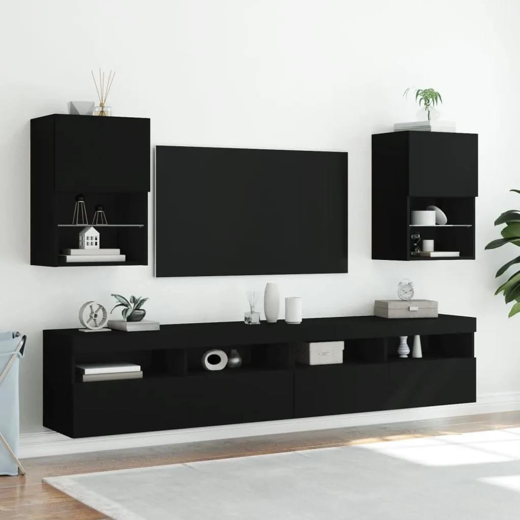 TV skrinky s LED svetlami 2 ks čierne 40,5x30x60 cm 837032