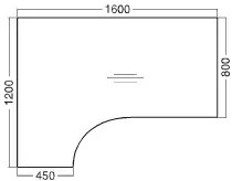 Ergonomický stôl ProOffice C 180 x 120/80 cm, ľavý, čerešňa