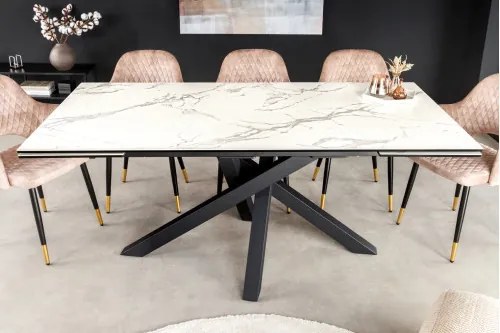 Rozkladací jedálenský stôl Marvelous 43842 180/220/260x90cm Ceramik white marble - Komfort-nábytok