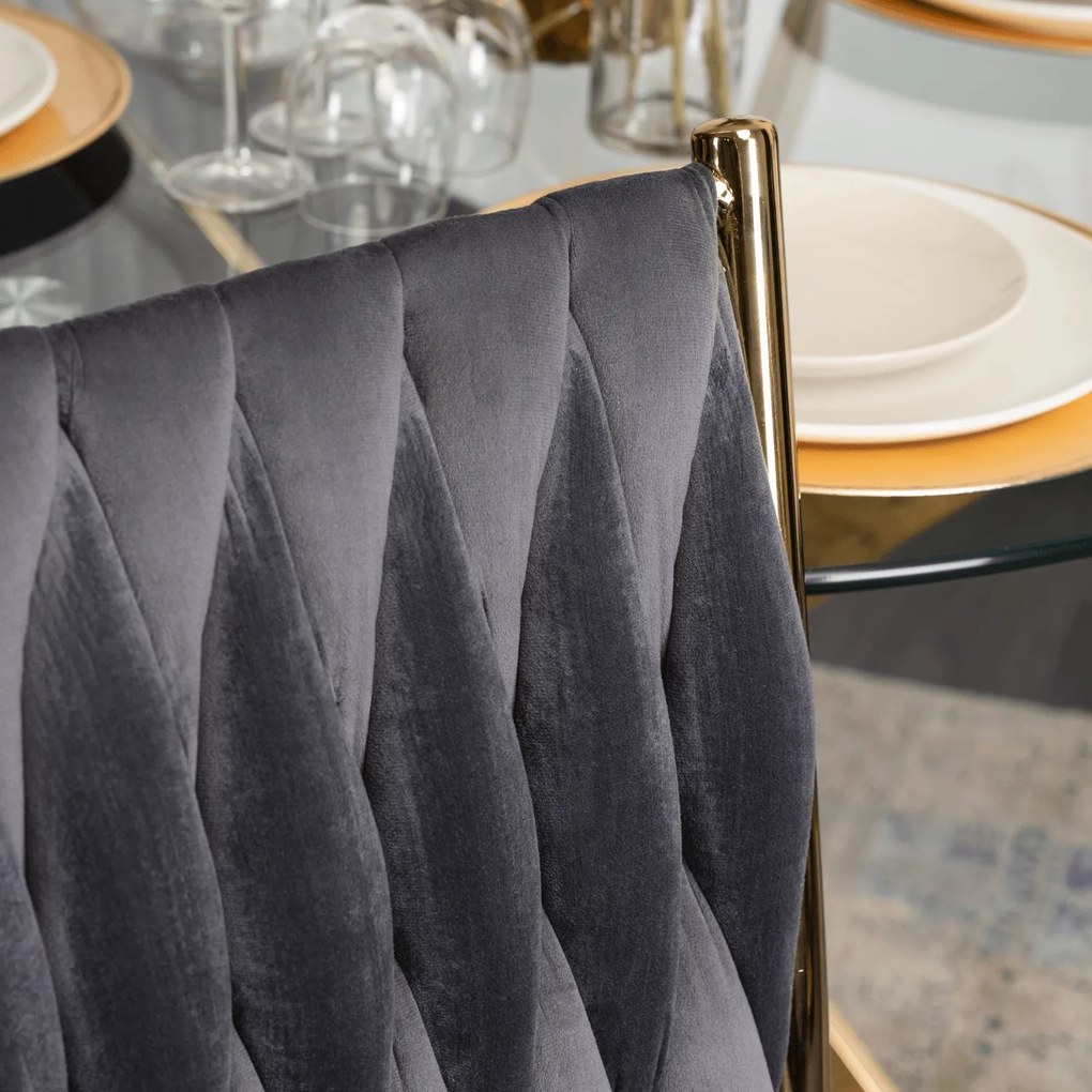 Čalouněná jídelní židle DAN šedá