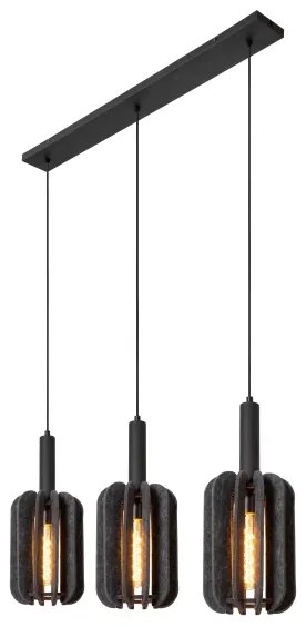 Lucide 45492/03/36 - Luster na lanku RAFAL 3xE27/40W/230V čierna/šedá