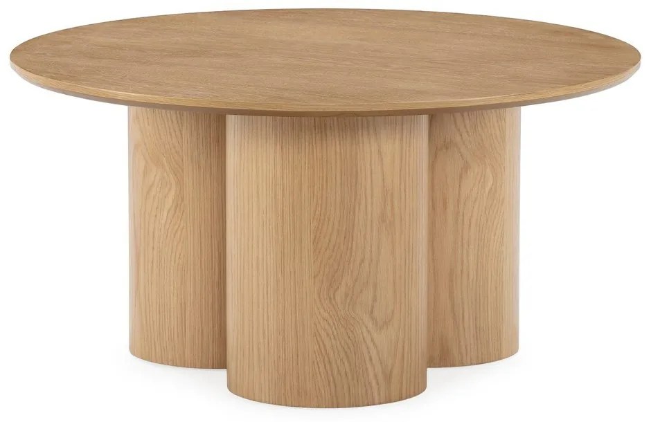 Okrúhly konferenčný stolík v dekore duba v prírodnej farbe ø 80 cm Lua – MOME