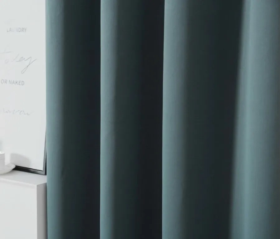 Modrozelený záves OXFORD 140x250 cm Zavesenie: Kovové krúžky