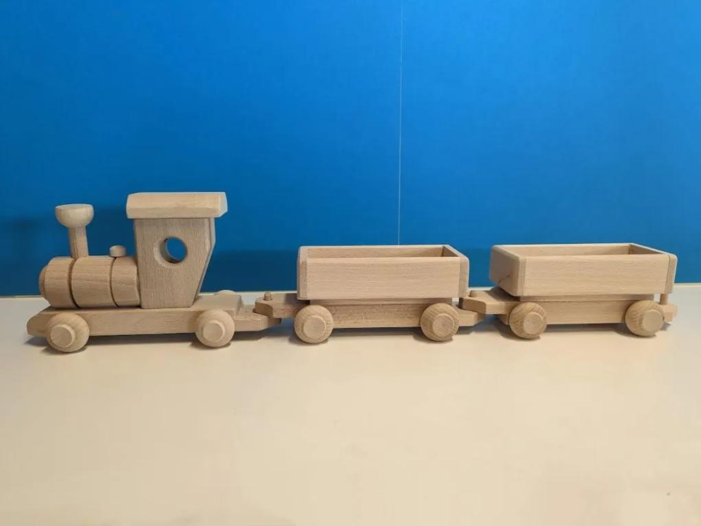 Drevený vláčik s vagónmi, 56 x 8 x 12 cm