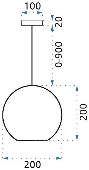 Toolight - Závesná lampa guľa 20cm LE03-1, chrómová, OSW-00705