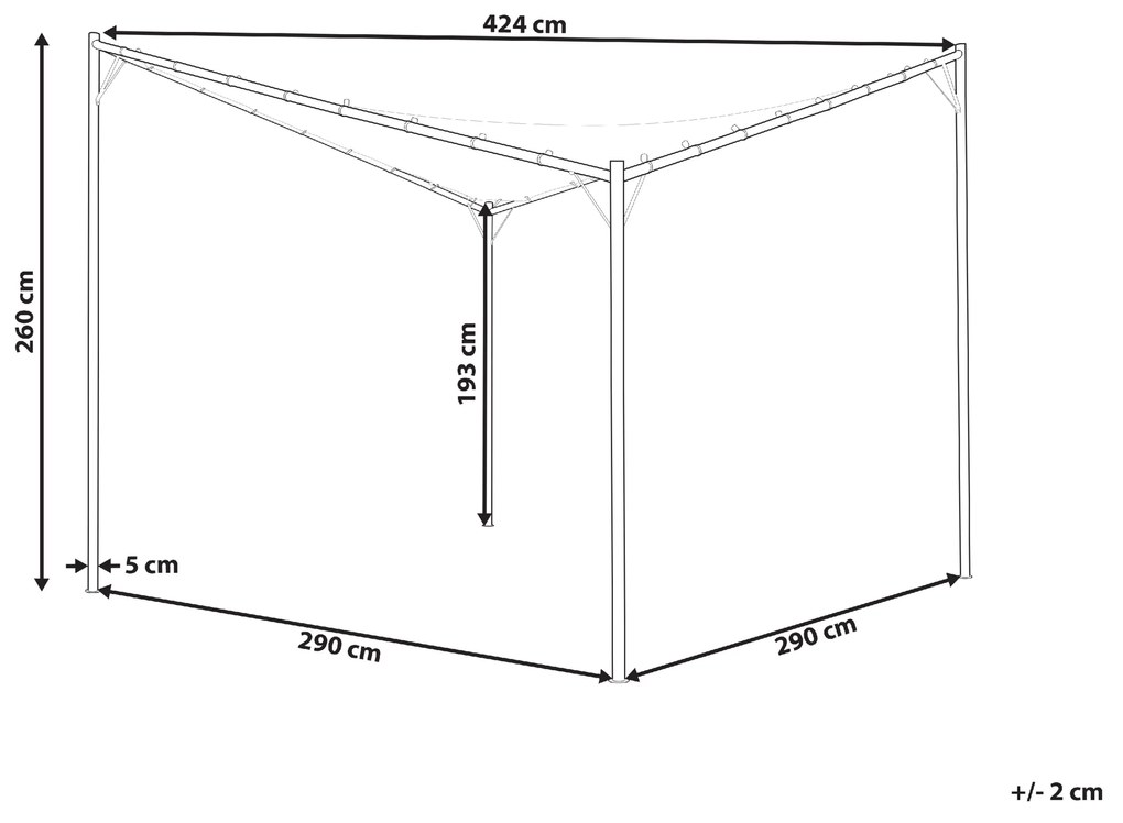 Pergola 300 x 300 cm sivá AVENTINE Beliani