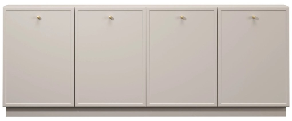 Komoda Lorini 200 cm na sokli - kašmírová / zlaté úchytky G