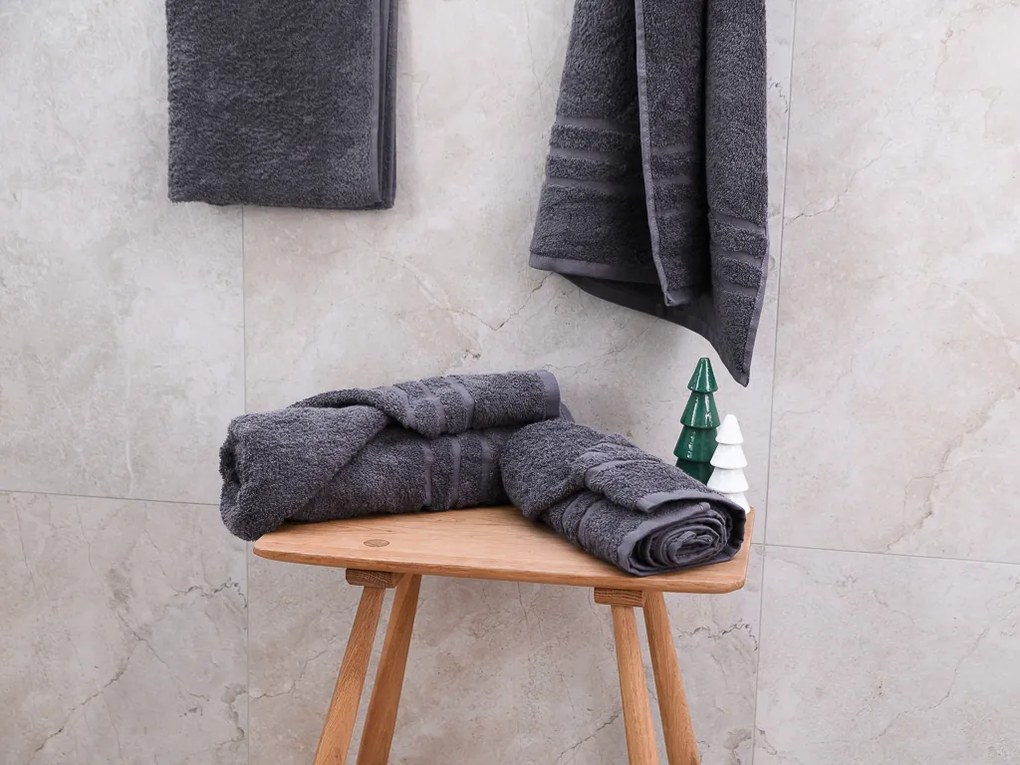 2x osuška Comfort 70x140 cm tmavosivá, 100% bavlna