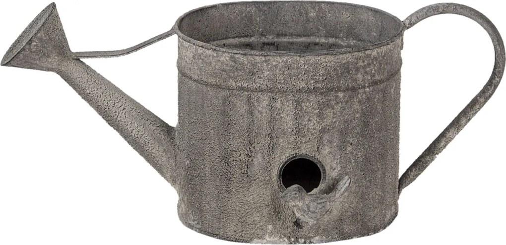 Dekoračné plechová kanva v tvare búdky s vtáčikom - 39 * 18 * 16 cm