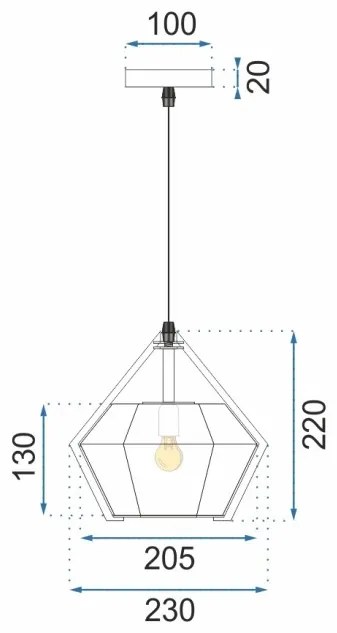 Stropné svietidlo Diamond modré