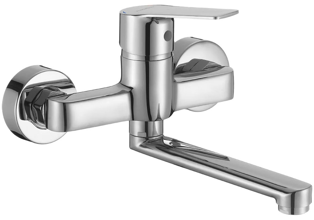 Kuchinox Borgo, nástenná umývadlová batéria s otočným ramenom, chrómová, LAV-BKB_050D