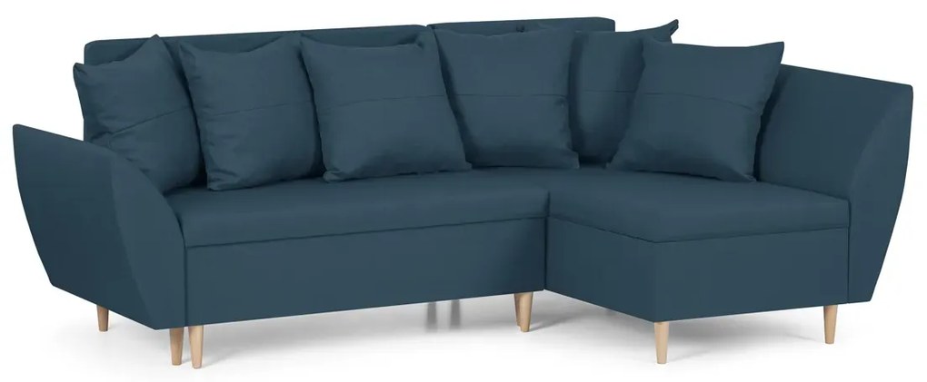Rohová sedacia súprava s funkciou spania ALEX Námornícka modrá