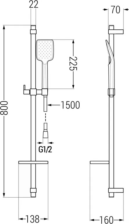 Mexen sprchový set DQ62, grafit, 785624581-66