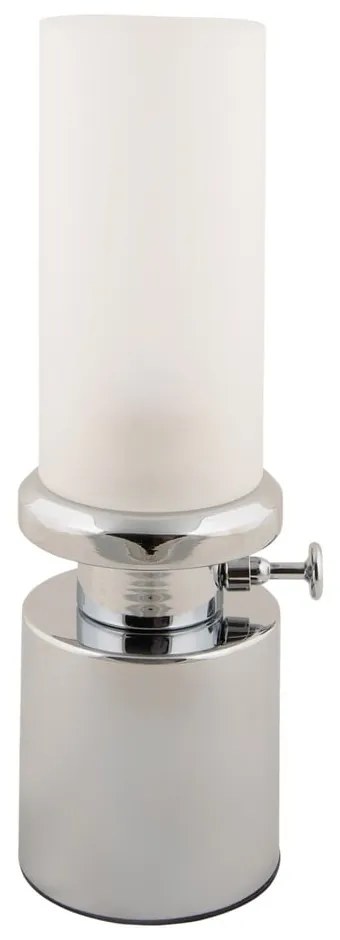 LED stmievateľná stolová lampa v striebornej farbe s kovovým tienidlom/so skleneným tienidlom (výška 29,5 cm) Camp – Leitmotiv