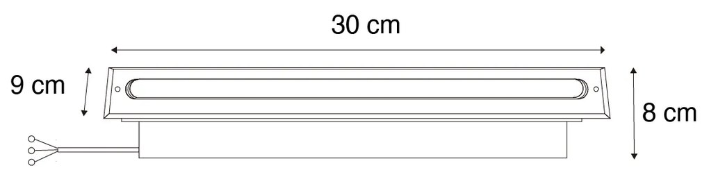 Sada 4 moderných zemných bodových svetiel čierna 30 cm vrátane LED IP65 - Eline