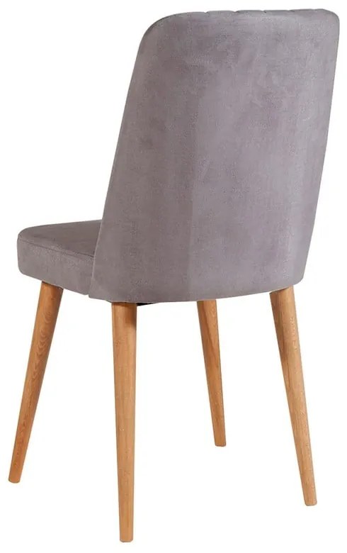 Sivá zamatová jedálenská stolička Stormi Sandalye – Kalune Design