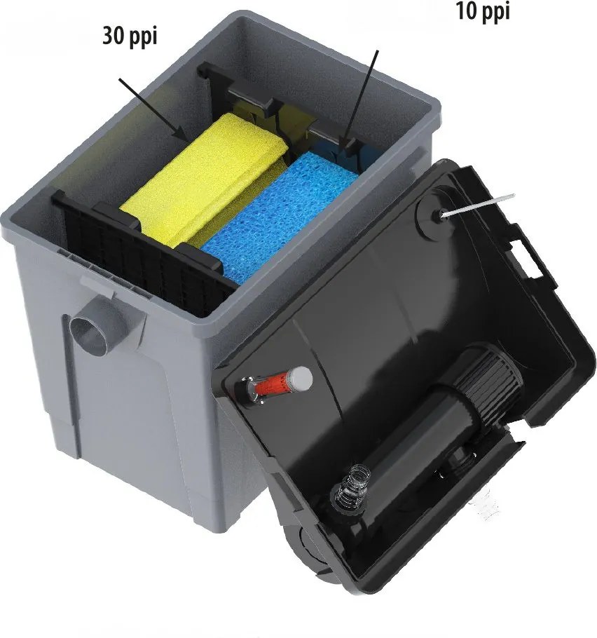 Prietokový filtračný set Heissner s čerpadlom 3300 l/h, UV 9W, do 10 m³ FPU10100-00