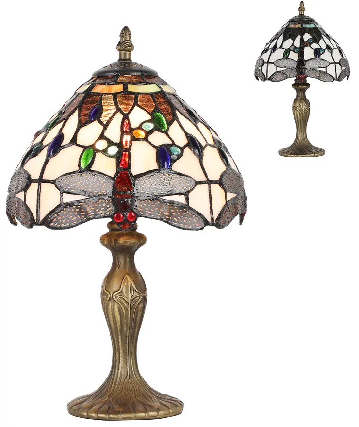 Nočná lampa Tiffany štýl PESTRÁ VÁŽKA Prezent 1709 36*20