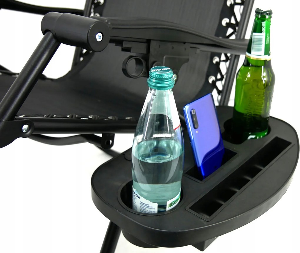 CH Záhradné skladacie relaxačné kreslo s vankúšom Zero IV - sivá