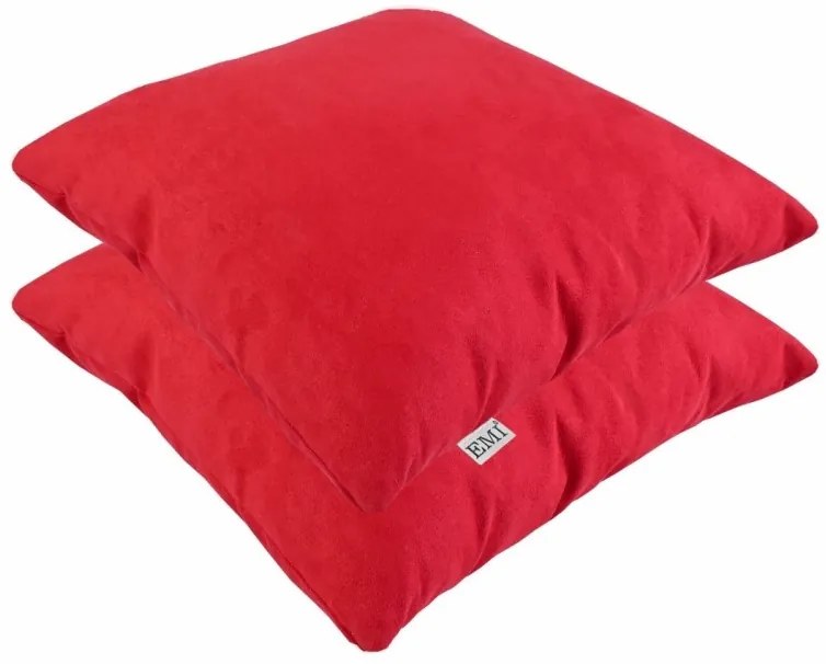 Vankúš červený semiš EMI, Vankúš 40x40 cm