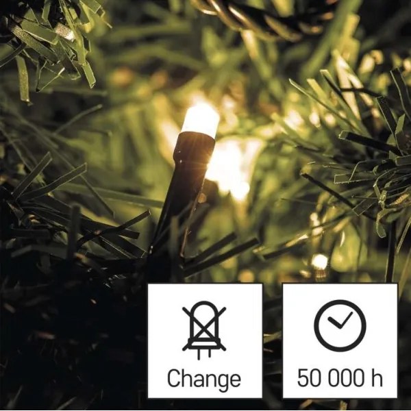 LED vianočný vonkajší svetelný reťazec 180xLED/23m IP44 teplá biela