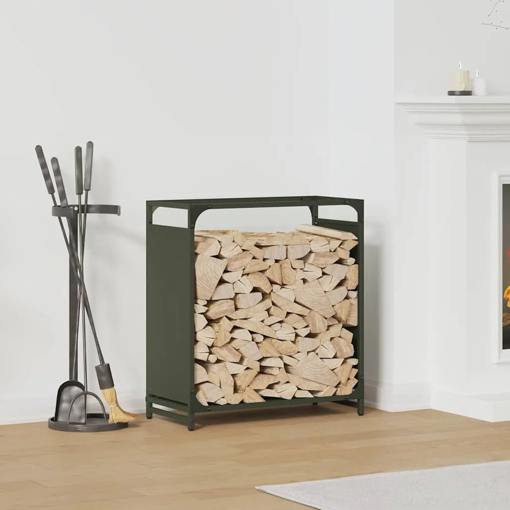 Regál na krbové drevo, 60x28x65 cm, za studena lisovaná oceľ 864202